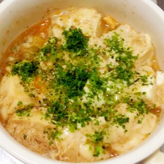 冷凍豆腐の新食感♪青海苔が香る♪簡単レンジ蒸し煮